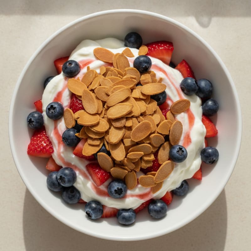 Greek Yogurt Protein Parfait with Berries and Almonds