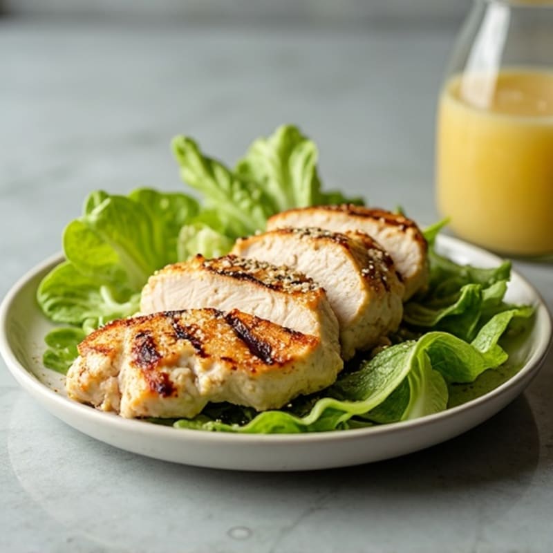 Grilled Chicken with Creamy Garlic Caesar and Crispy Romaine