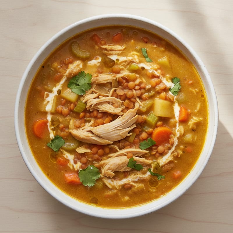 Curried Chicken and Lentil Soup