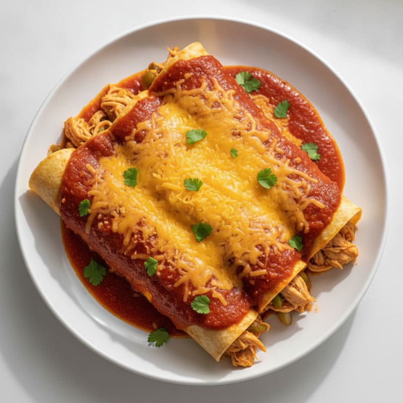 Chicken Enchiladas with Red Chili Sauce