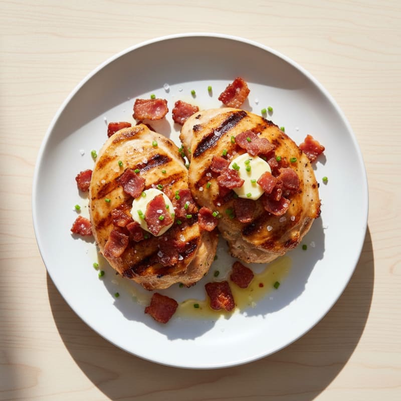 Grilled Chicken Thighs with Crispy Bacon