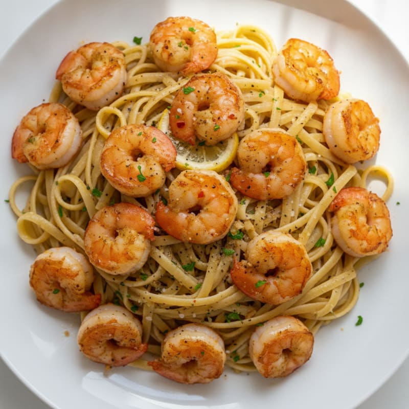Garlic Butter Shrimp Scampi with Linguine