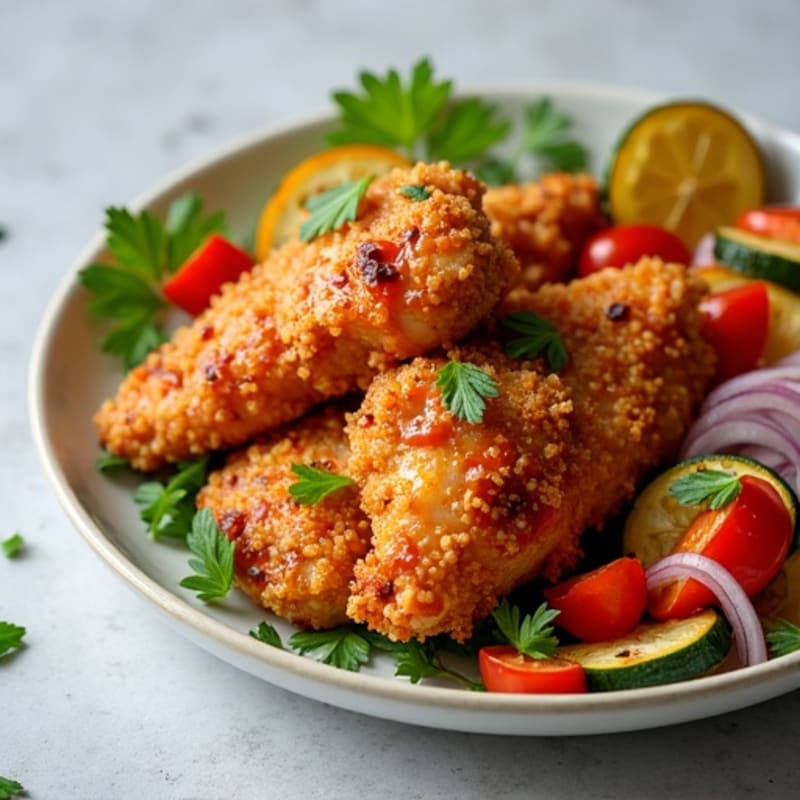 Crispy Sweet & Sour Chicken with Roasted Vegetables