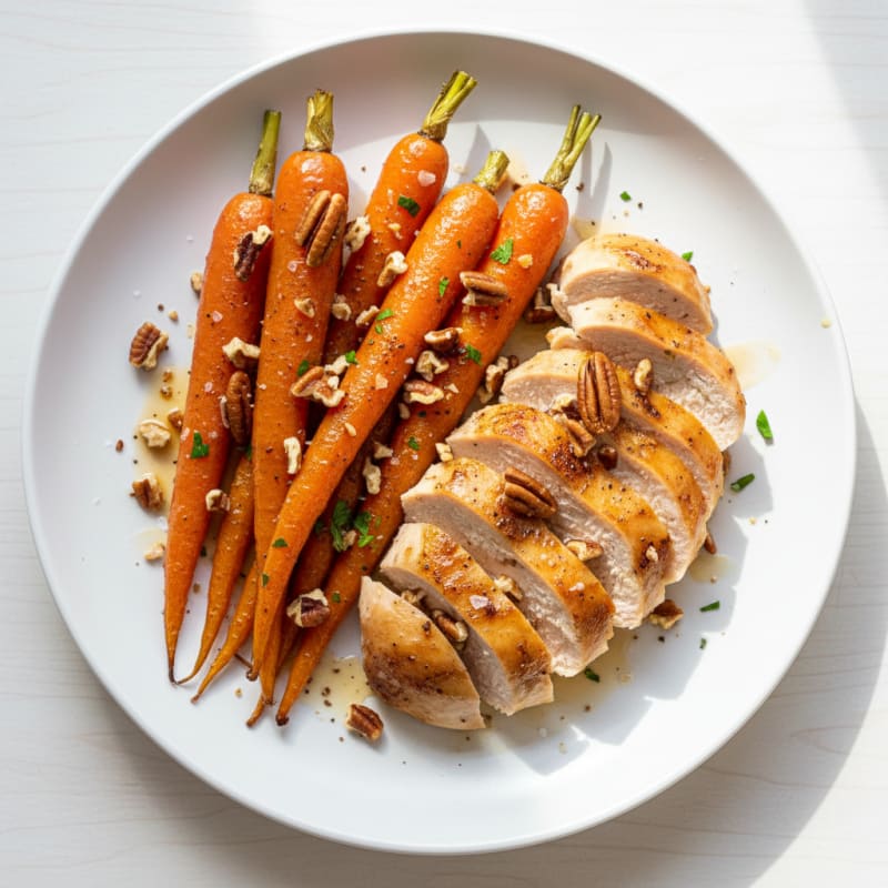 Maple-Glazed Roasted Carrots with Pecans