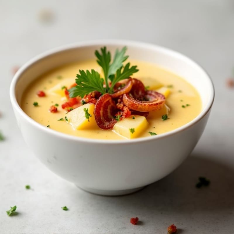 Hearty Baked Potato Soup with Lean Turkey Bacon