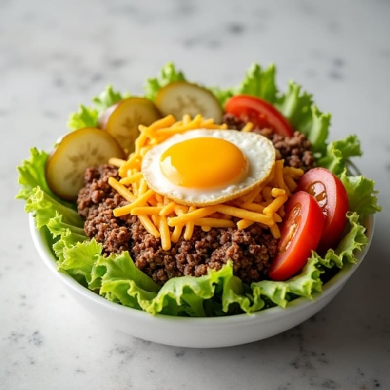 Protein-Packed Lean Ground Beef Big Mac Bowl