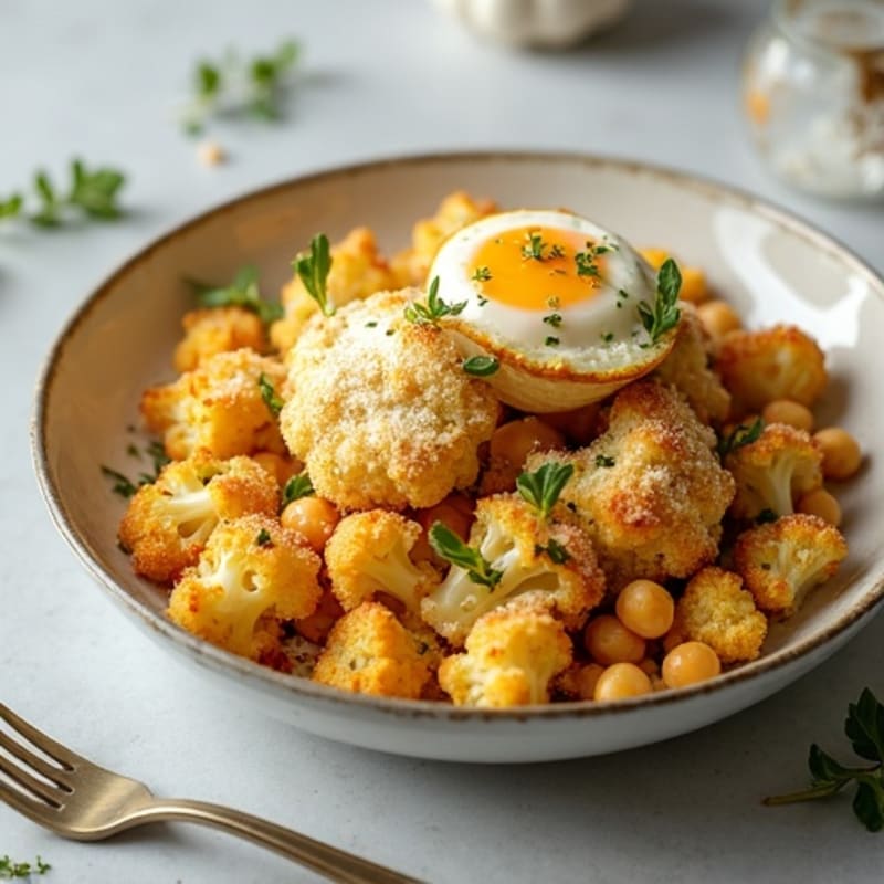 Crispy Garlic-Parmesan Roasted Cauliflower
