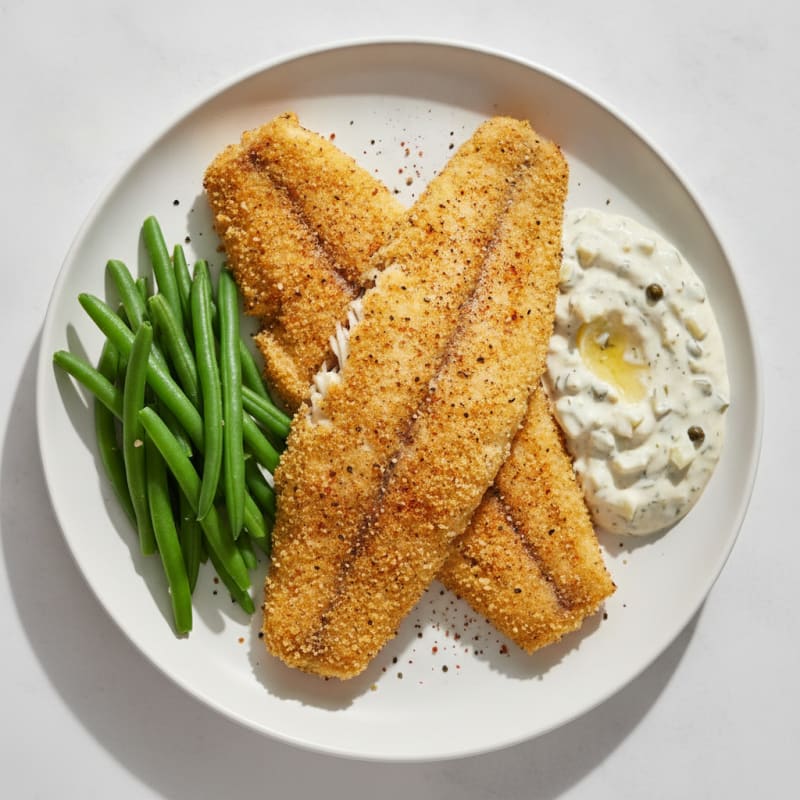 Cornmeal-Crusted Catfish with Tartar Sauce