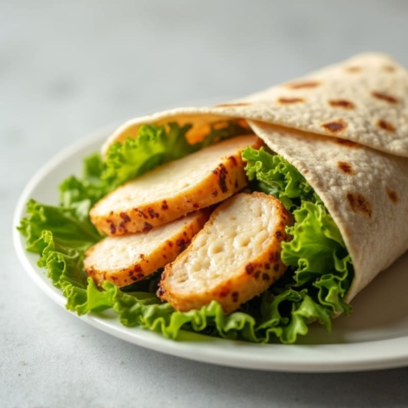 Healthy Creamy Chicken Caesar Wrap