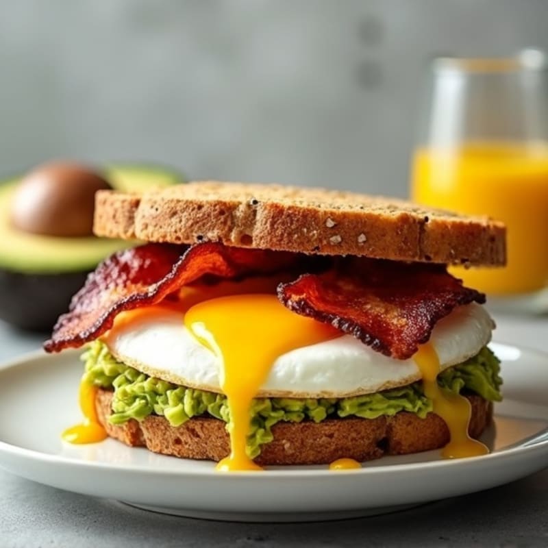 Crispy Turkey Bacon and Smashed Avocado Sandwich