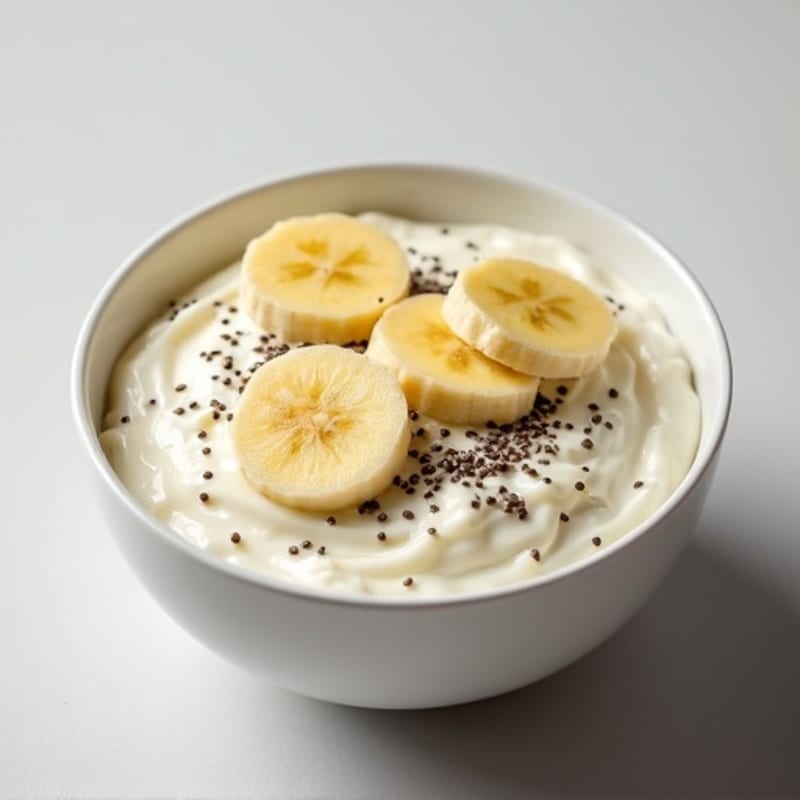 Creamy Cottage Cheese with Fresh Banana Slices