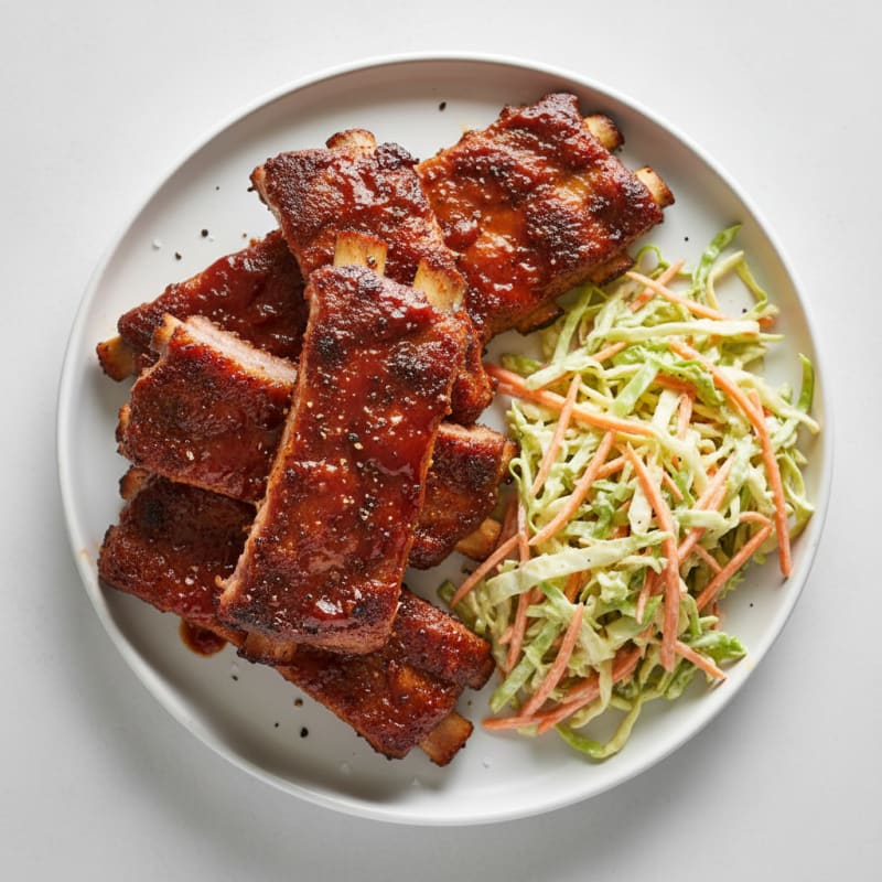 Smoky BBQ Pork Ribs with Zesty Slaw