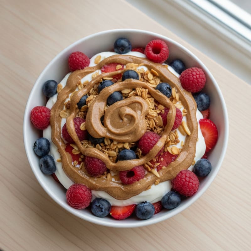 Greek Yogurt Parfait with Berries and Almond Butter