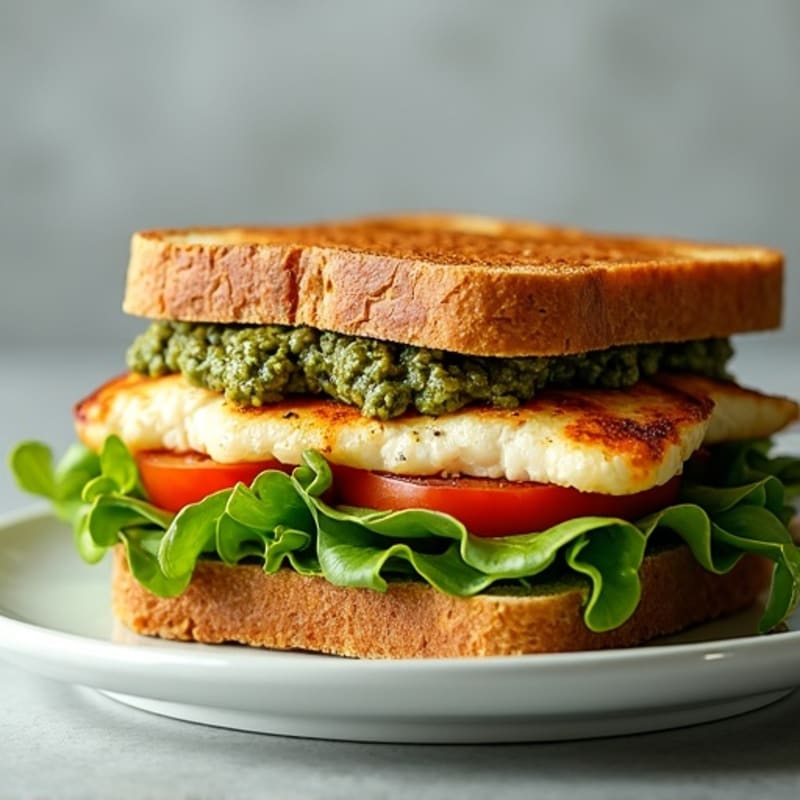 Herb-Pesto Grilled Chicken Sandwich with Fresh Greens