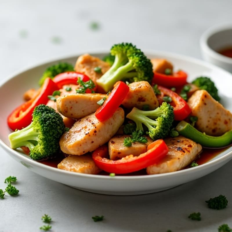 Crispy Garlic Ginger Chicken Stir-Fry with Crunchy Vegetables