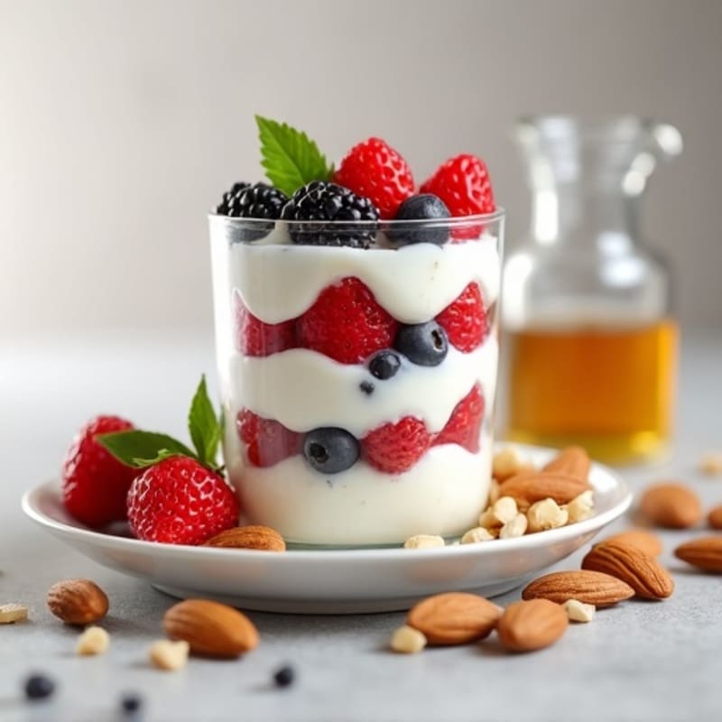 Creamy Greek Yogurt Protein Parfait with Almonds