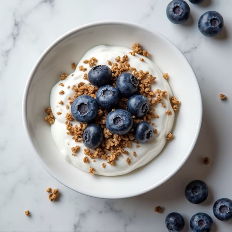 Greek Yogurt with Hemp Seeds and Blueberries