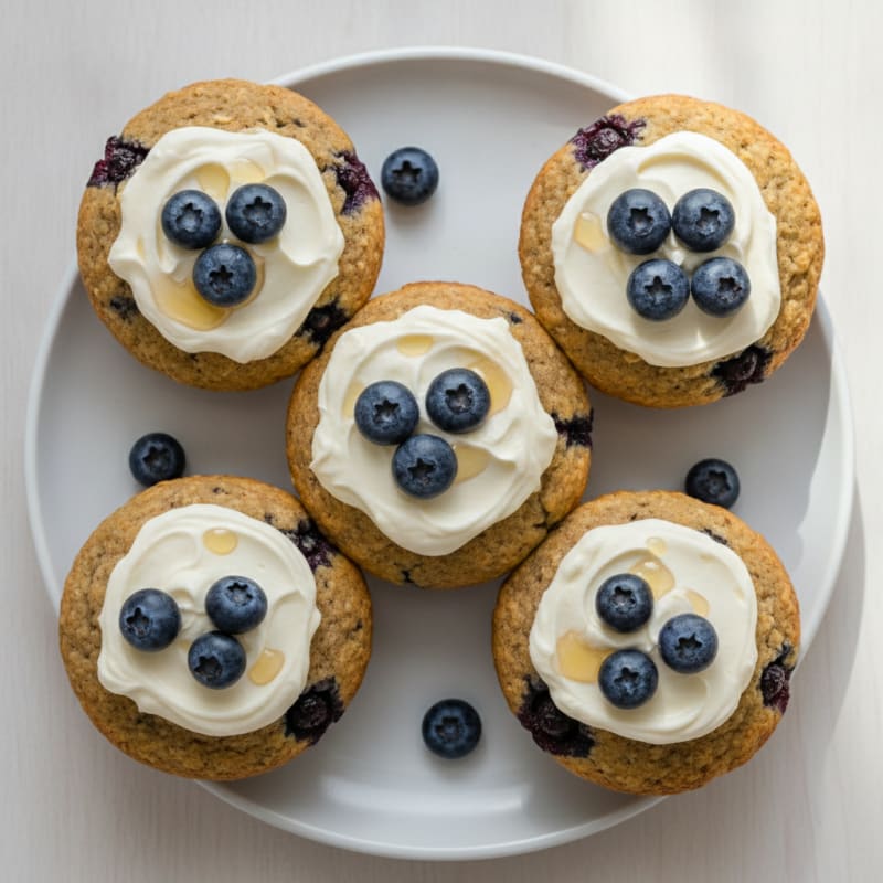 Cream Cheese Frosted Blueberry Muffins