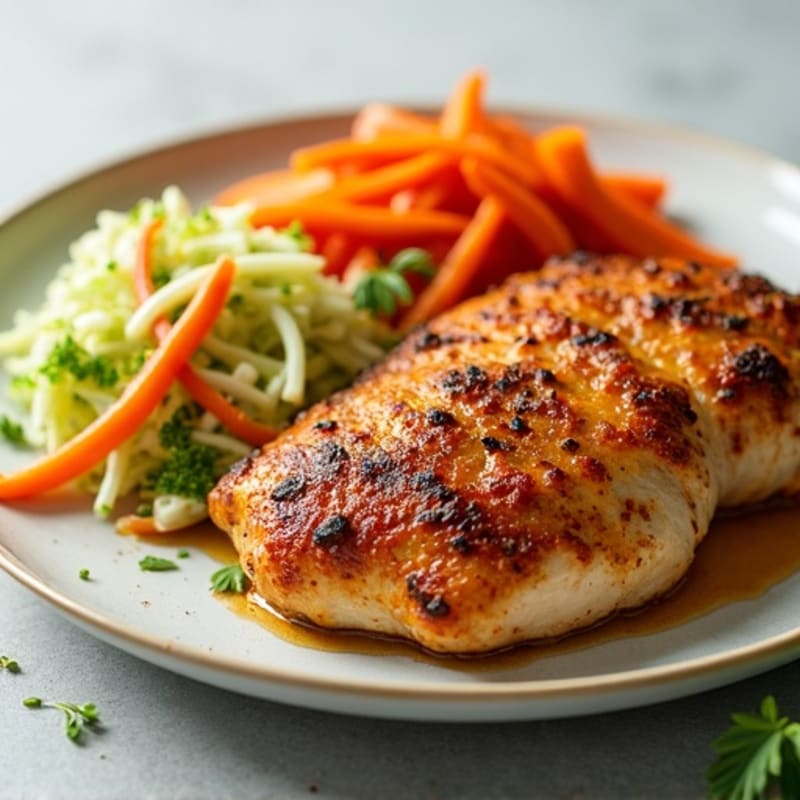 Spiced Roasted Chicken with Fresh Vegetable Slaw