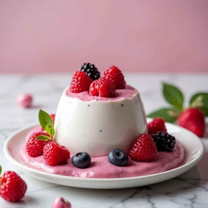 Silky Greek Yogurt Protein Mousse with Mixed Berries