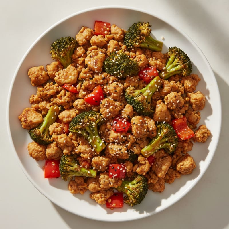 Ground Chicken and Broccoli Stir-Fry