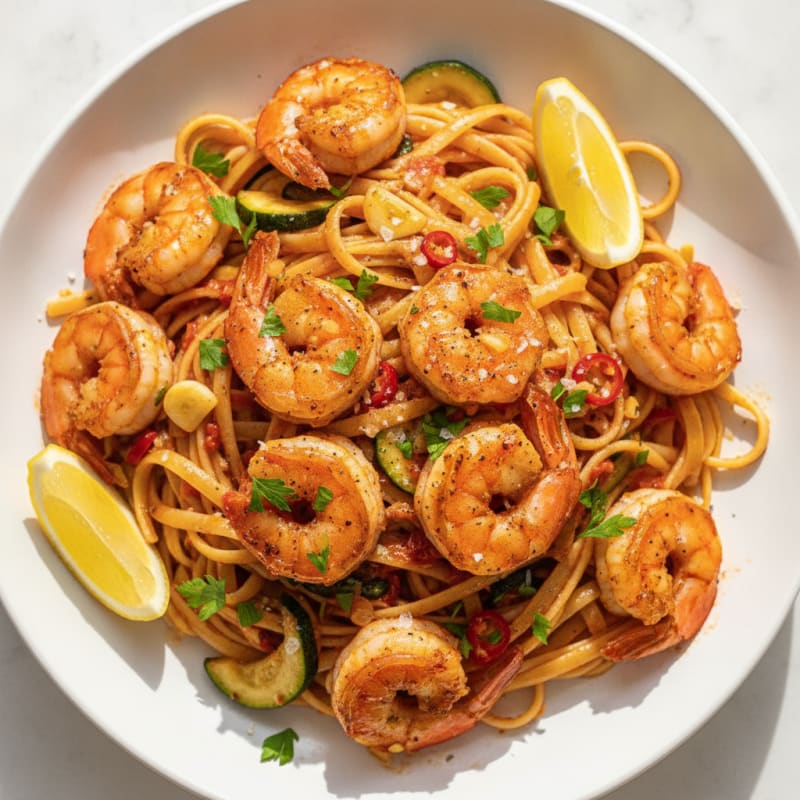 Spicy Calabrian Chili Shrimp Linguine