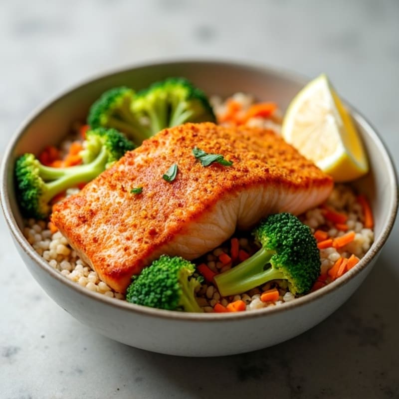 Crispy Salmon Fresh Rice Bowl