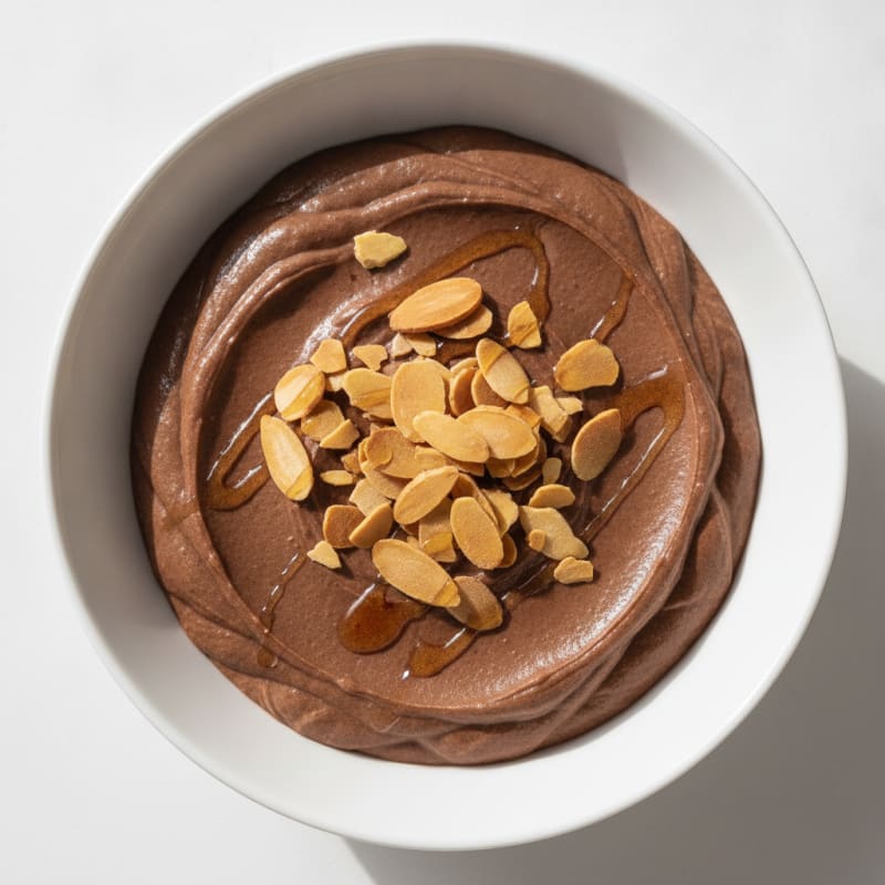 Silky Chocolate Protein Pudding with Almonds