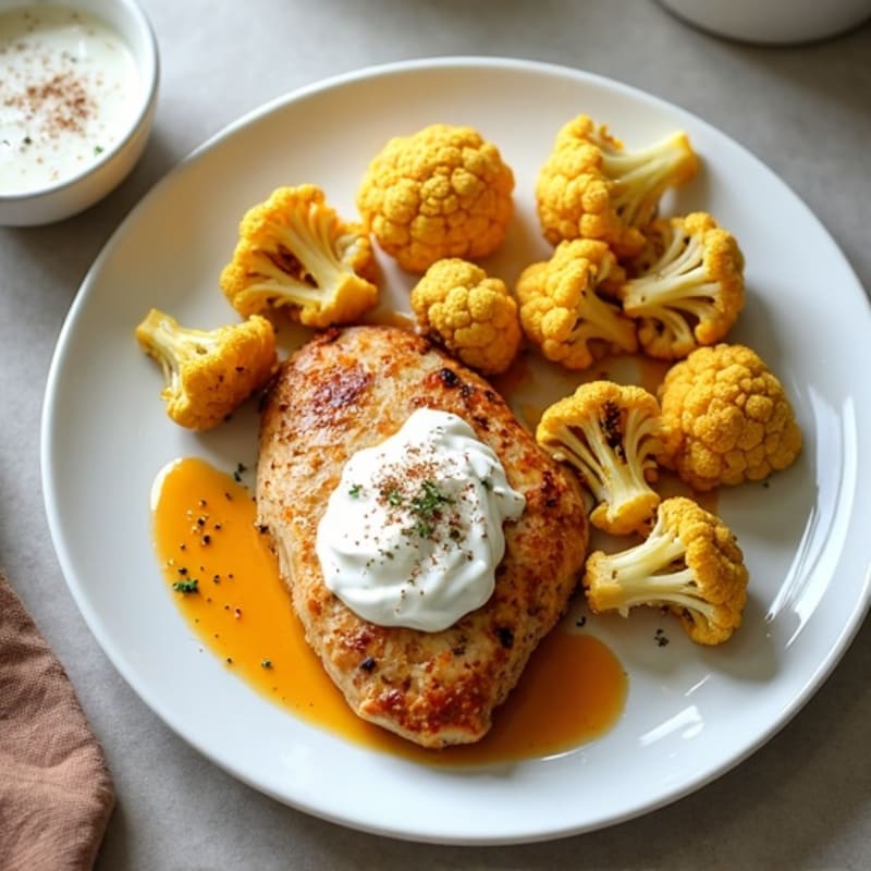 Creamy Spiced Chicken with Roasted Cauliflower