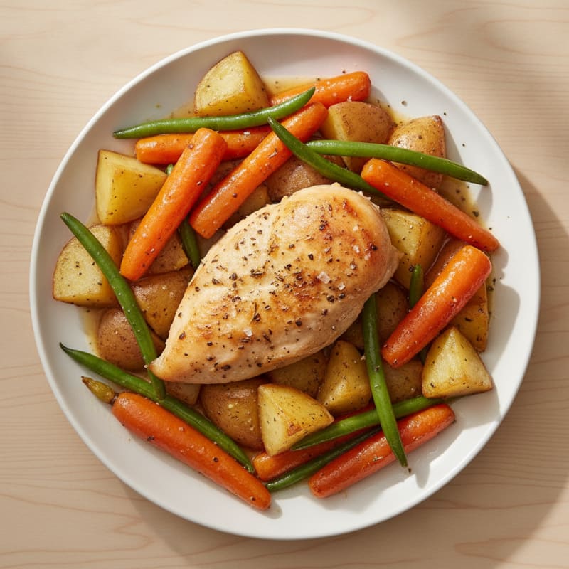 Slow Cooker Herb-Roasted Chicken and Root Vegetables