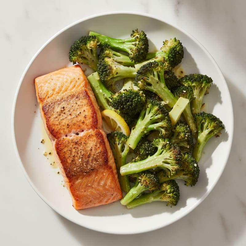 Pan-Seared Salmon with Roasted Broccoli
