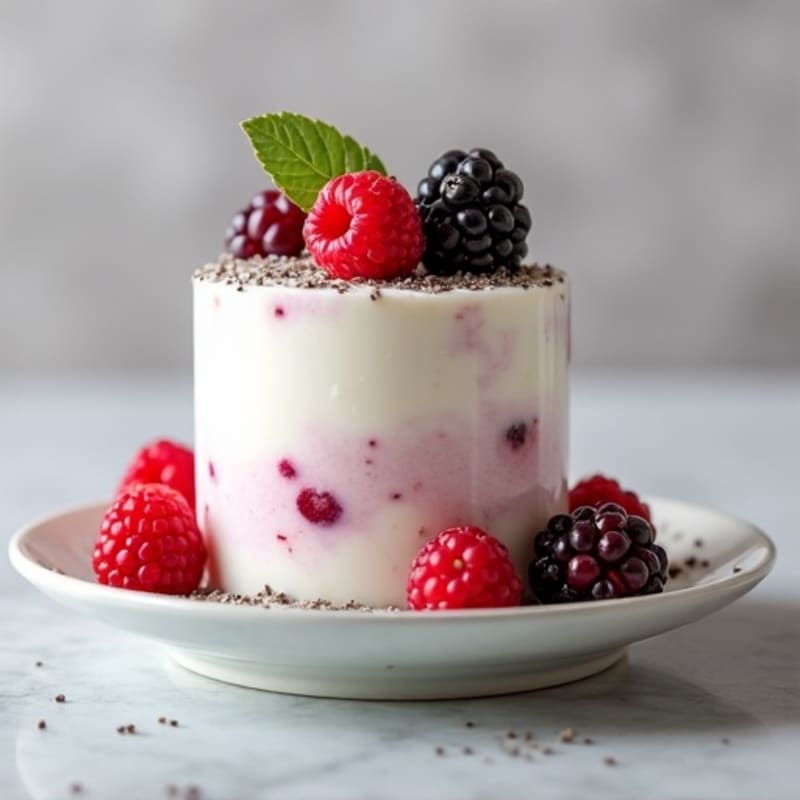 Greek Yogurt Protein Mousse with Mixed Berries