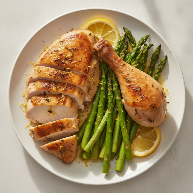 Lemon Herb Roasted Chicken and Asparagus