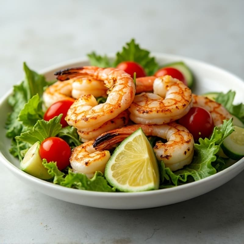 Grilled Shrimp and Veggie Salad with Lemon Vinaigrette