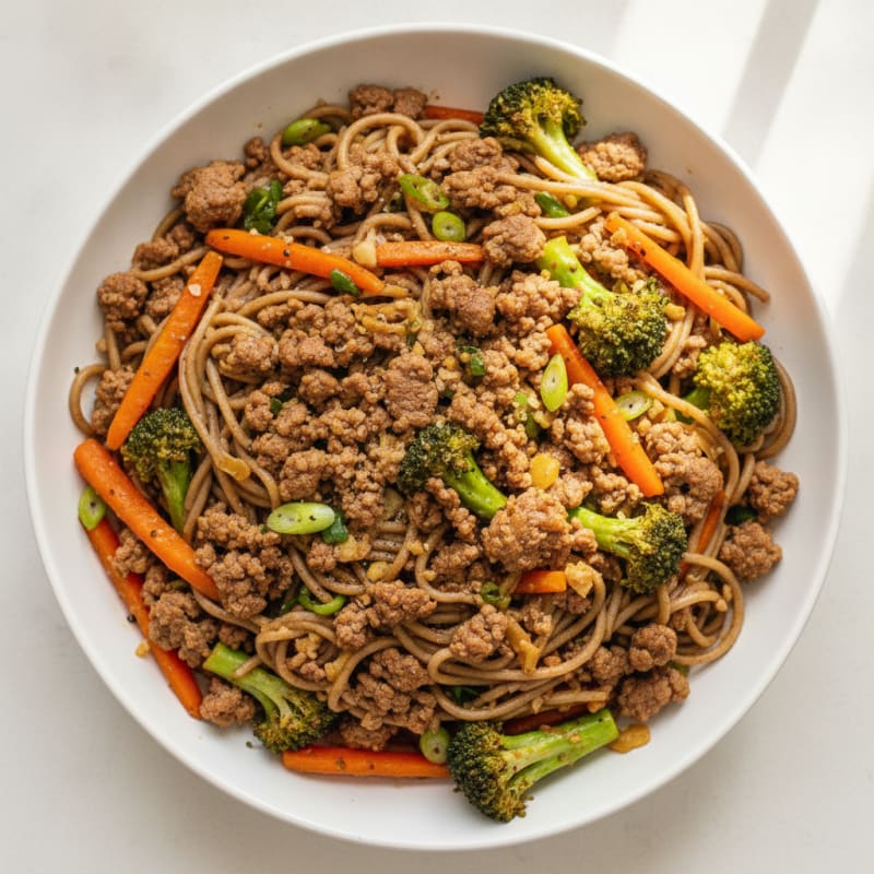 Savory Ground Beef and Noodle Skillet