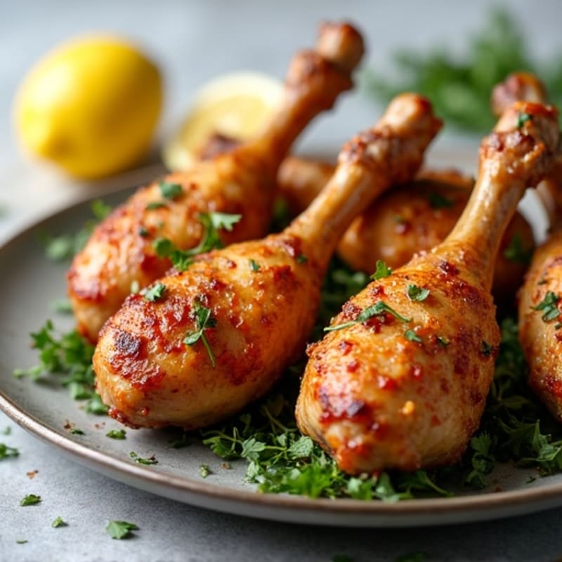 Crispy Roasted Chicken Drumsticks with Garlic Herbs