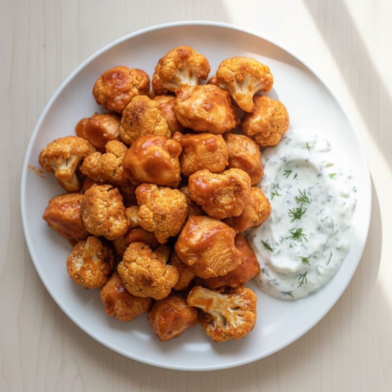 Buffalo Cauliflower Bites with Ranch Dip