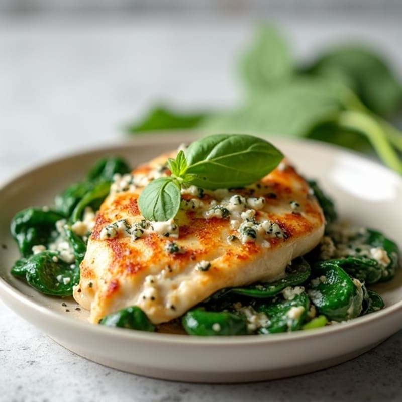 Creamy Herb Chicken and Spinach Bake