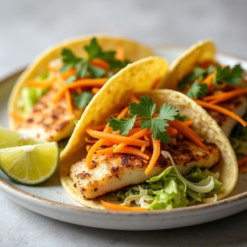 Pan-Seared White Fish Tacos with Fresh Citrus Slaw