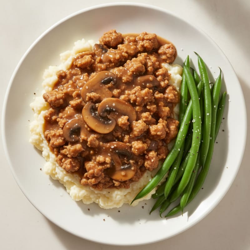 Savory Ground Turkey with Brown Gravy