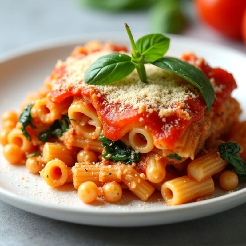 Hearty Baked Ziti with Lean Ground Turkey, Creamy Ricotta, and Fresh Spinach