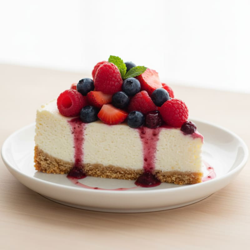 Greek Yogurt Protein Cheesecake with Fresh Berries