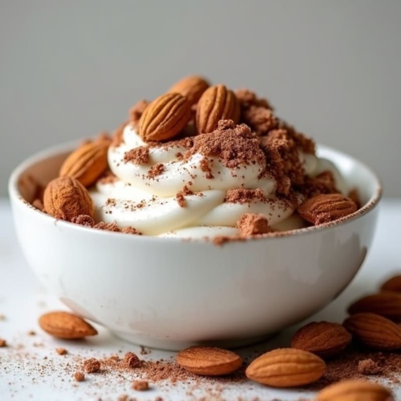 Greek Yogurt Protein Bowl with Almonds and Cocoa
