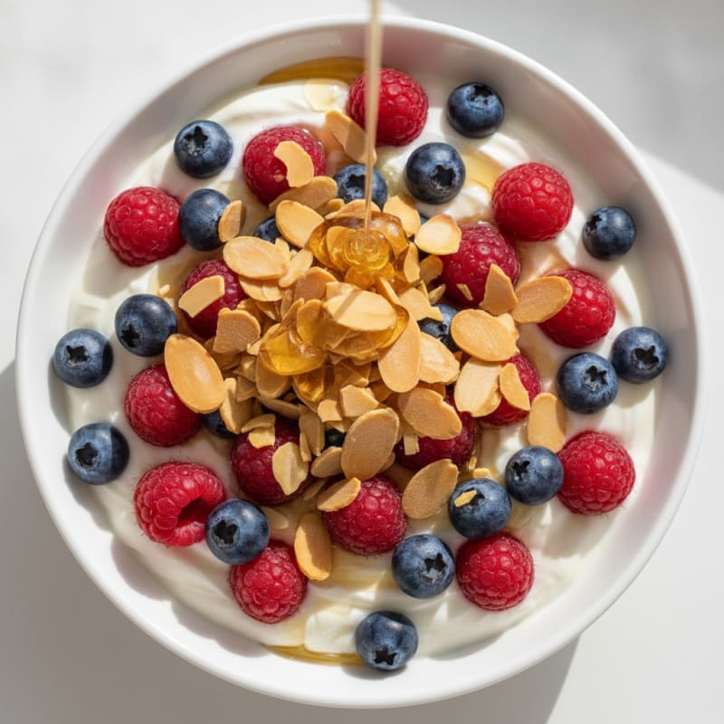 Greek Yogurt Parfait with Berries and Almonds