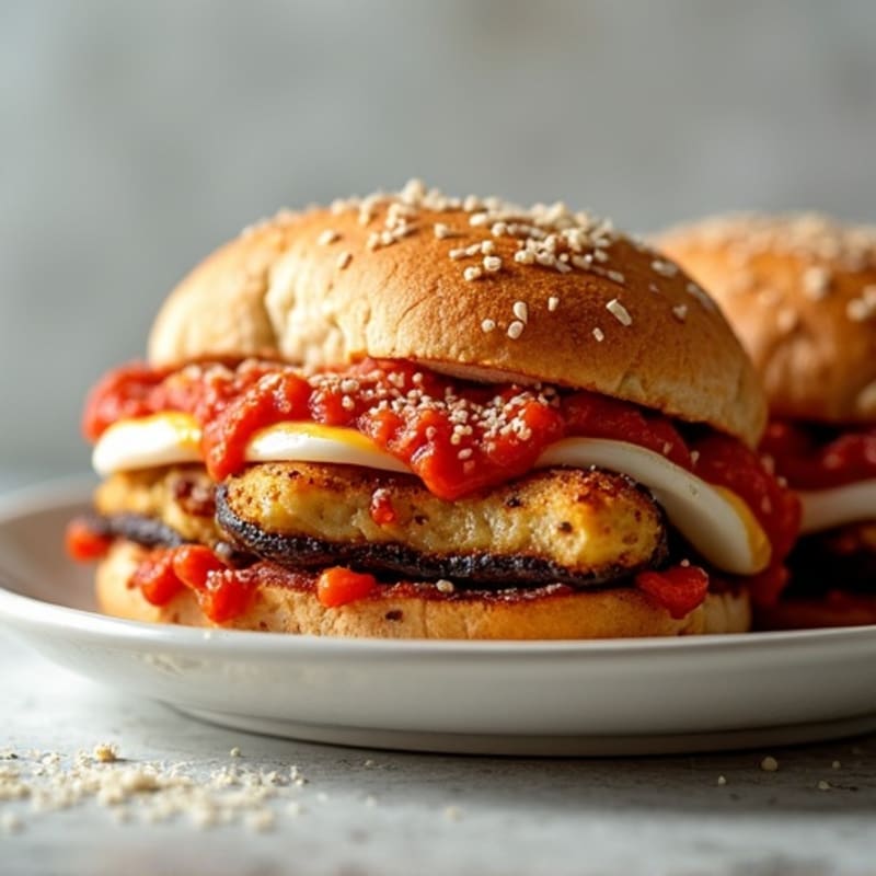 Crispy Baked Eggplant Parmesan Hero