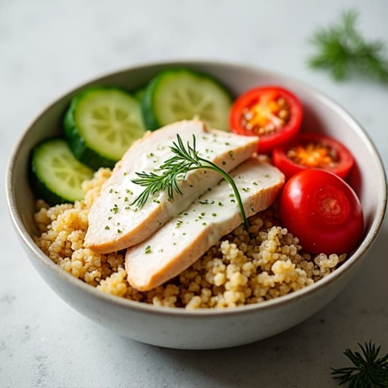 Lemon-Dill Tuna Protein Bowl with Fresh Vegetables