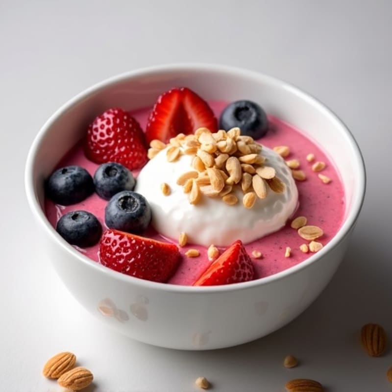 Creamy Greek Yogurt Protein Bowl with Berries and Almonds