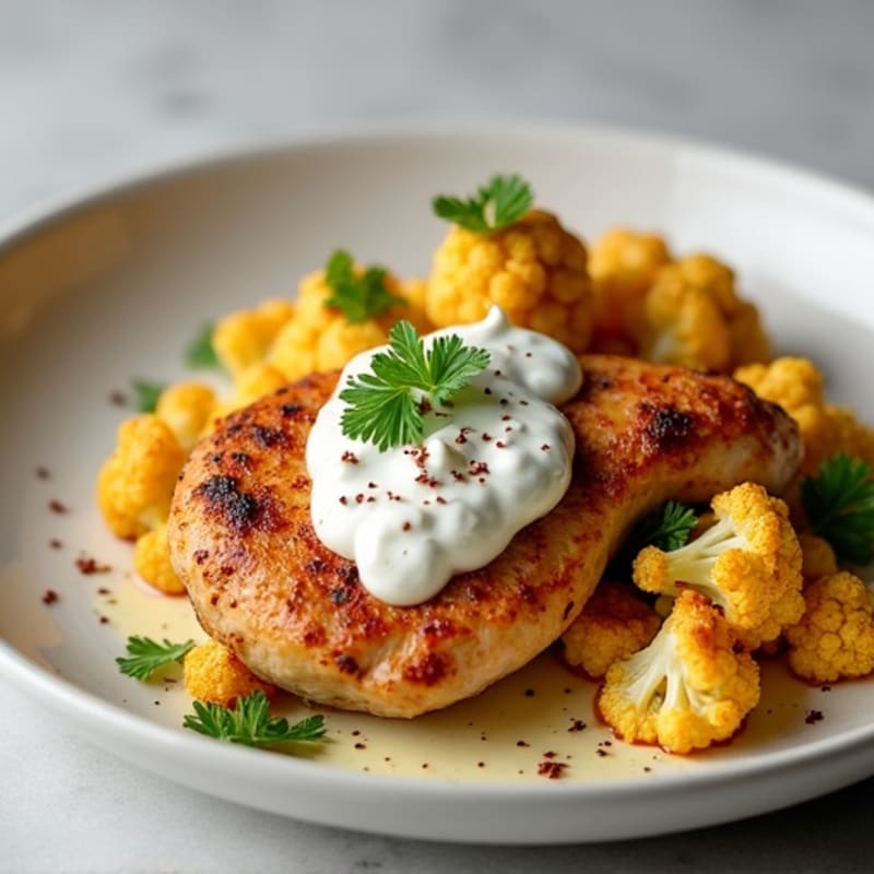 Creamy Spiced Chicken with Roasted Cauliflower