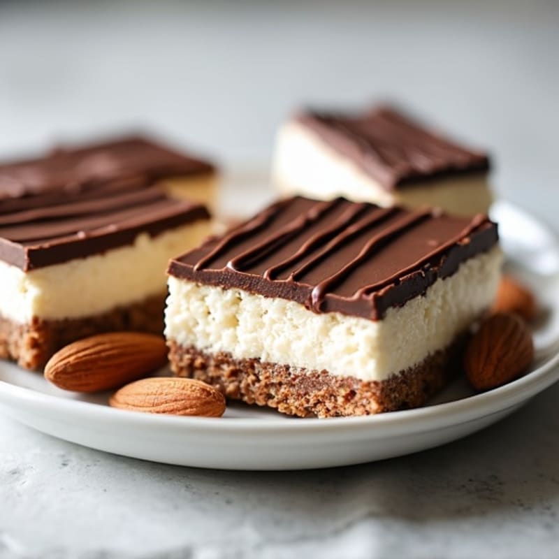 No-Bake Dark Chocolate Greek Yogurt Cheesecake Bars