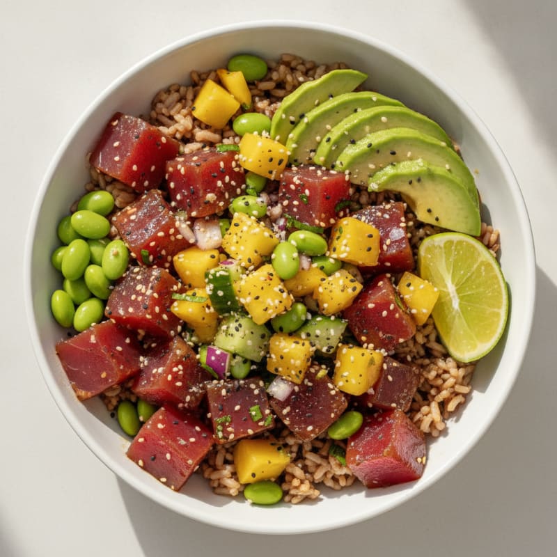 Ahi Tuna Poke Bowl with Tropical Salsa